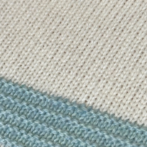 Talbots Womens Size‎ LP Striped Mock Neck Sweater Cream Purple Blue Green - Picture 8 of 9